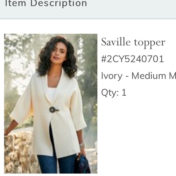 Soft Surroundings Saville topper cardigan sweater NWOT medium IVORY - Picture 4 of 6